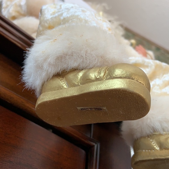 Vintage gold+white mr clause (porcelain face /hands) - Picture 3 of 4